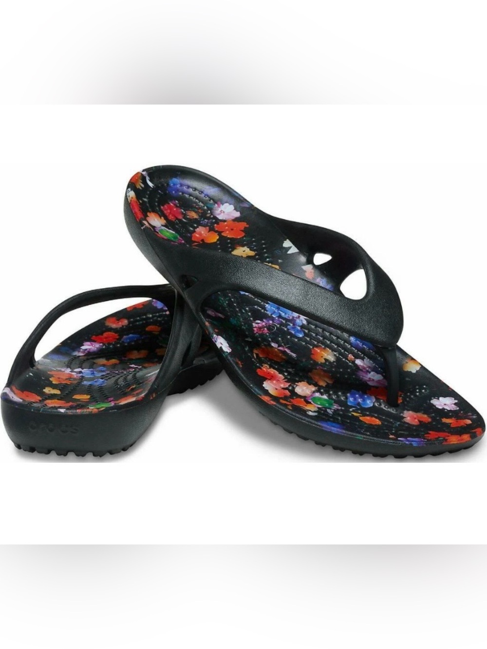 NWOT~CROCS Kadee II Floral Flip Flops Women’s Sz 8 Lightweight Comfortable